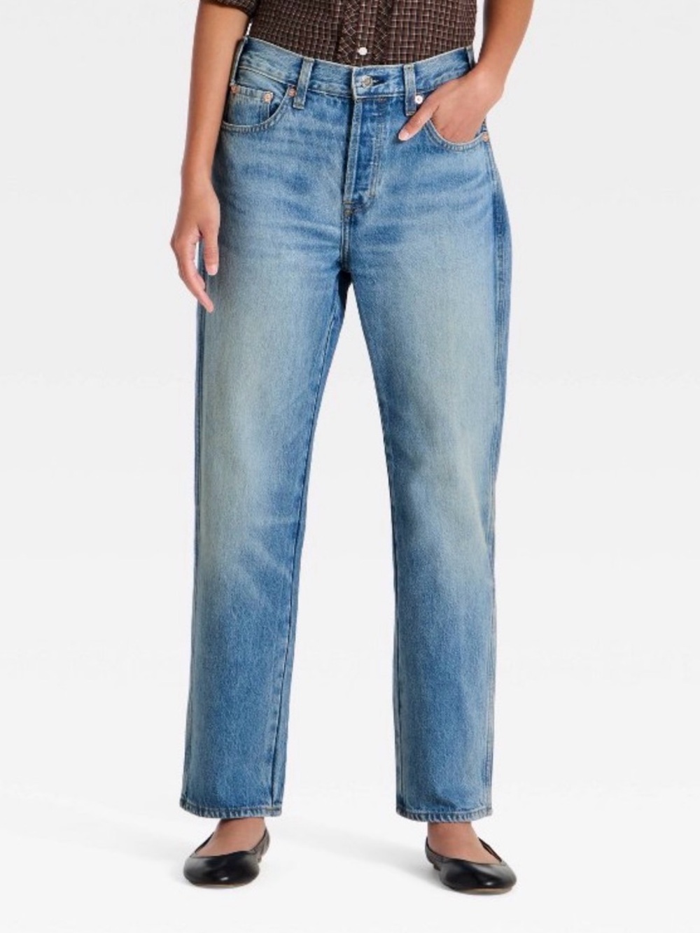Universal Thread Mid-Rise Boyfriend Jeans, Light Wash, Size 12 LONG, NWT